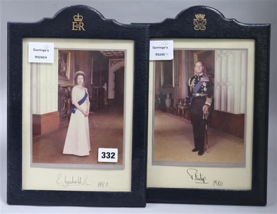 Royal Interest: A signed photograph The Queen, and a signed photograph of Prince Philip, both dated 1980,
